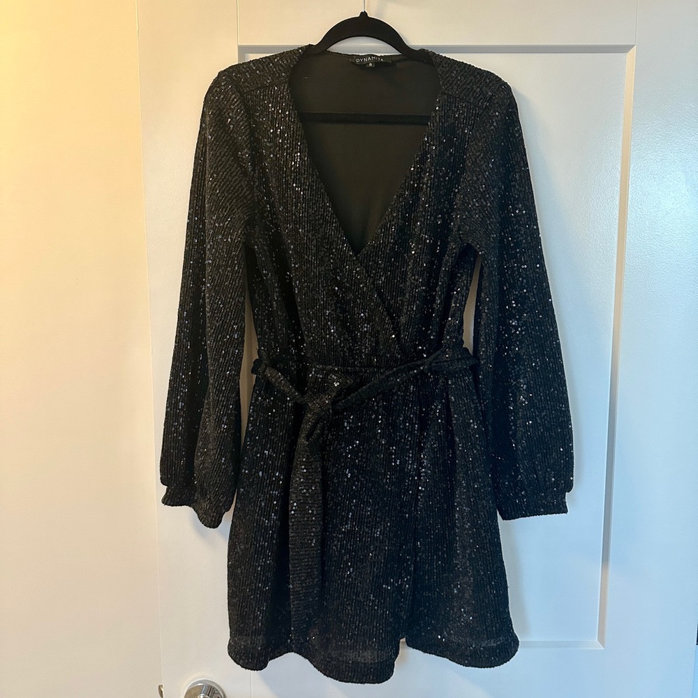 Sequin wrap dress